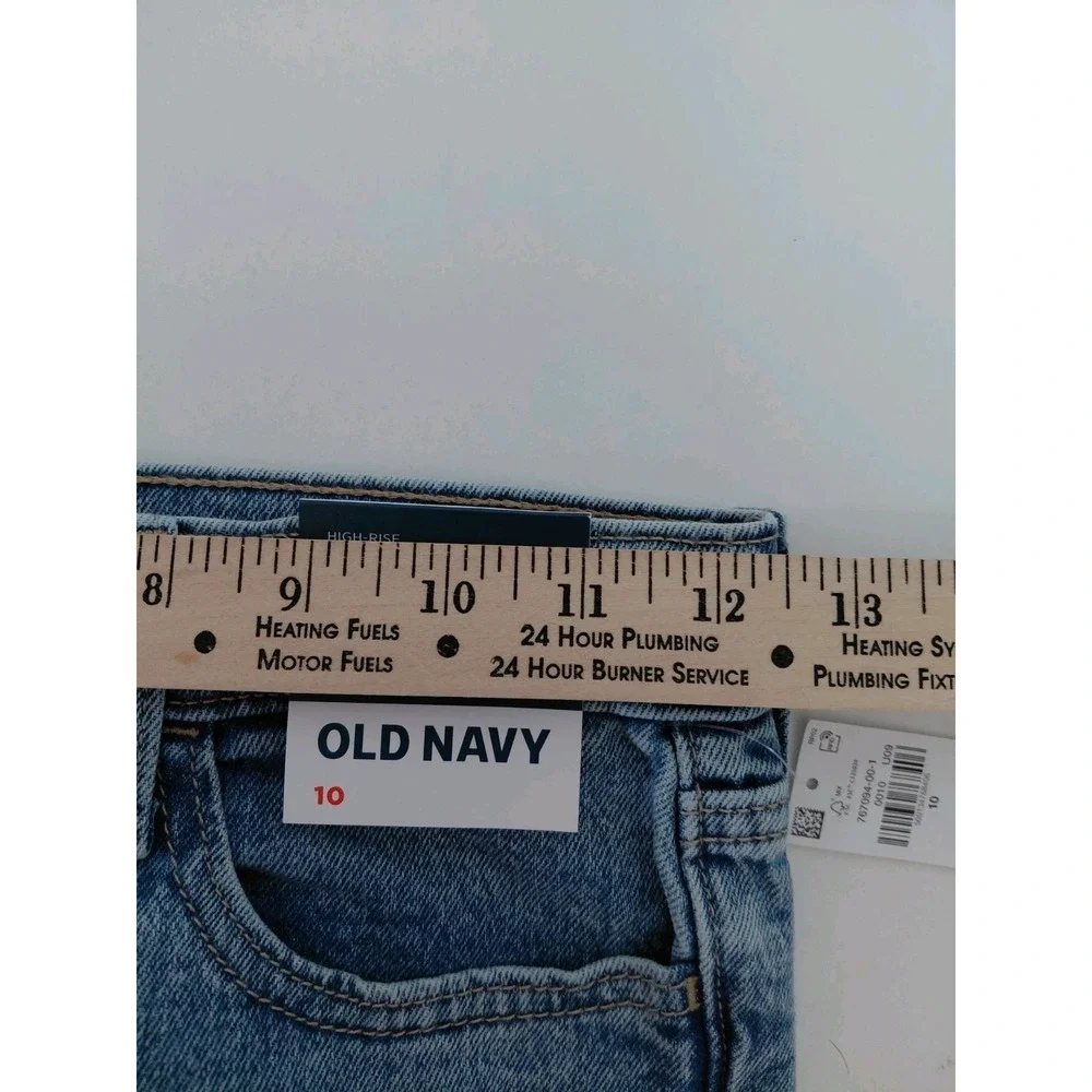 NWT High Rise Flare Old Navy Light Wash Denim Butterflies Girls 10 Adj Waist